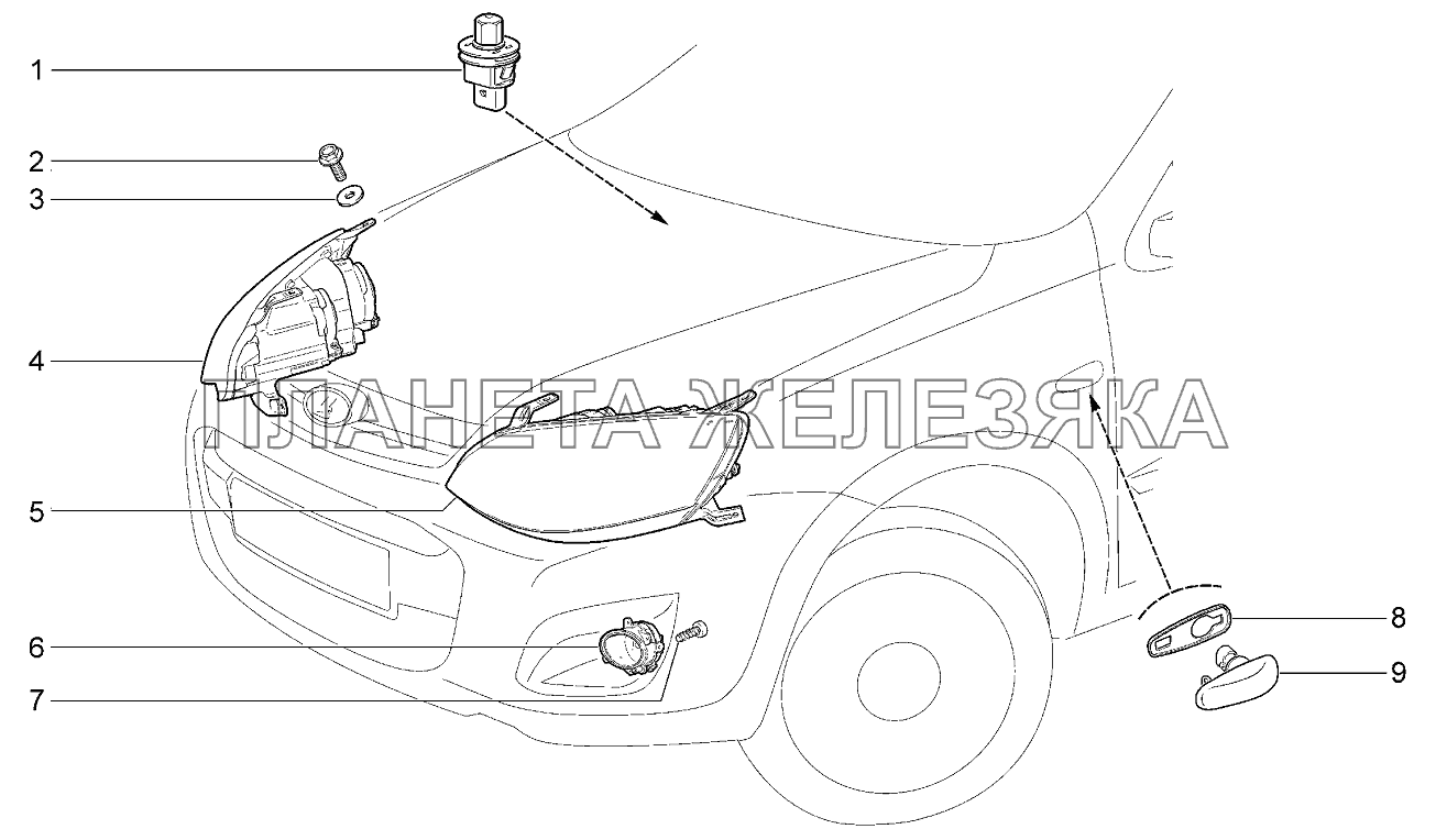 Фонари передние Lada Kalina 2192, 2194