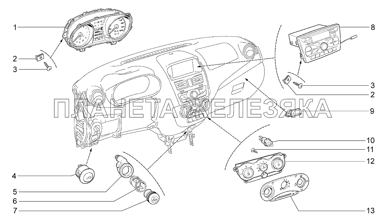 Приборы и подсветка Lada Kalina 2192, 2194