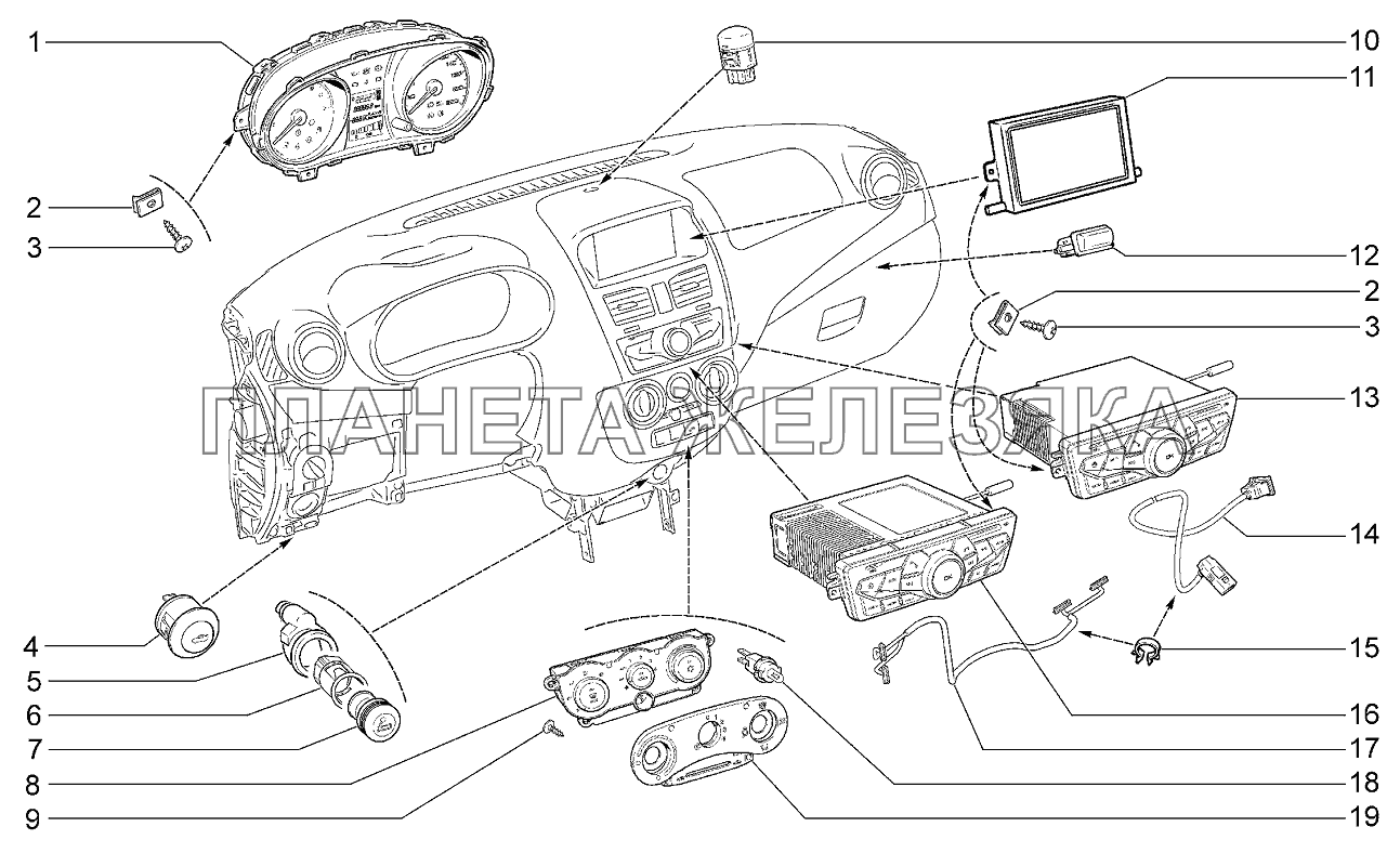 Приборы и подсветка Lada Kalina 2192, 2194