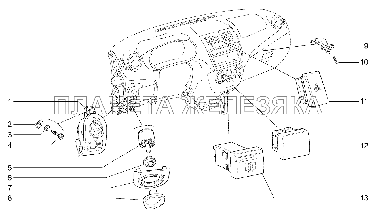 Выключатели Lada Kalina 2192, 2194