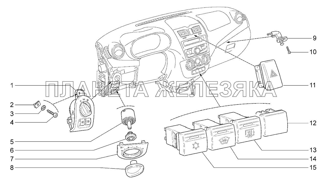 Выключатели Lada Kalina 2192, 2194