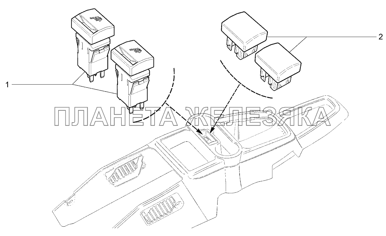 Выключатель обогрева сидений Lada Kalina 2192, 2194