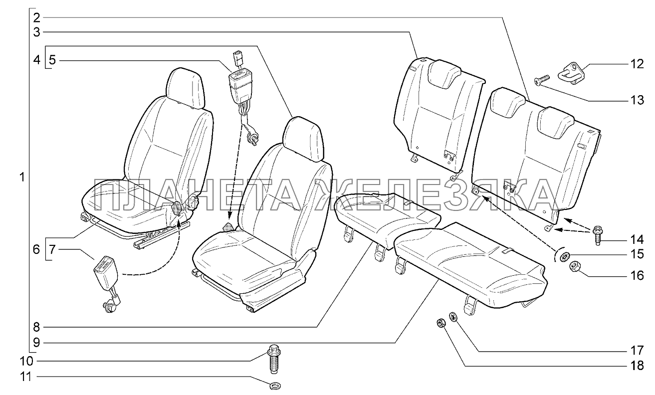 Сиденья Lada Kalina 2192, 2194