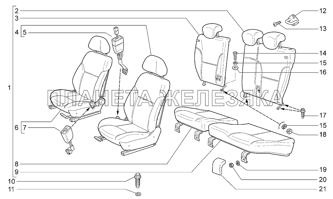Сиденья Lada Kalina 2192, 2194
