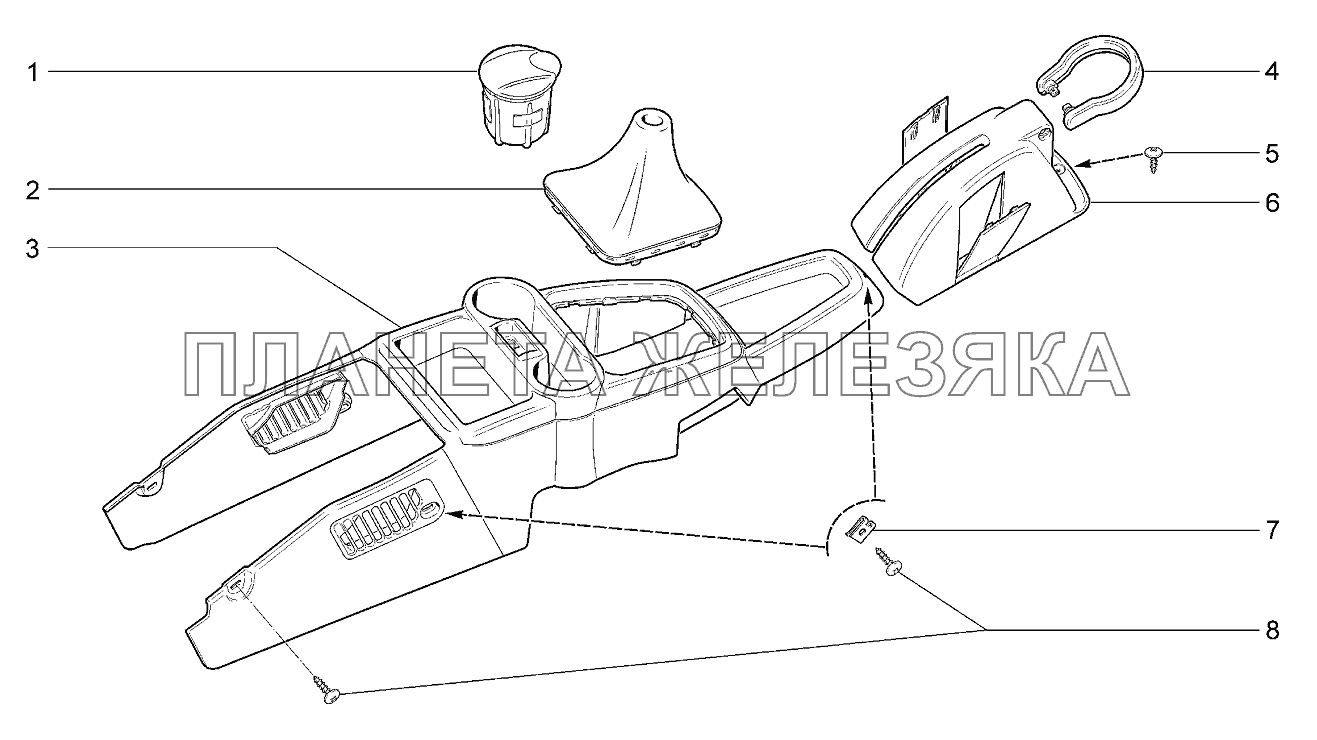 Облицовка туннеля пола Lada Kalina 2192, 2194