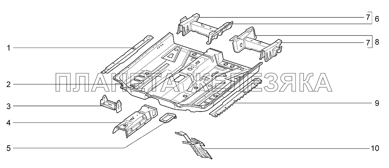 Пол передний Lada Kalina 2192, 2194