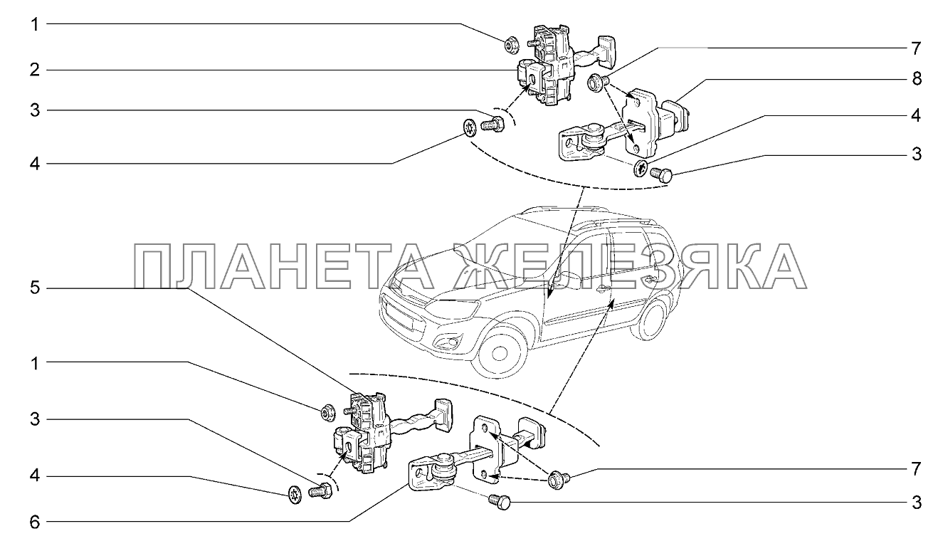 Ограничители дверей Lada Kalina 2192, 2194