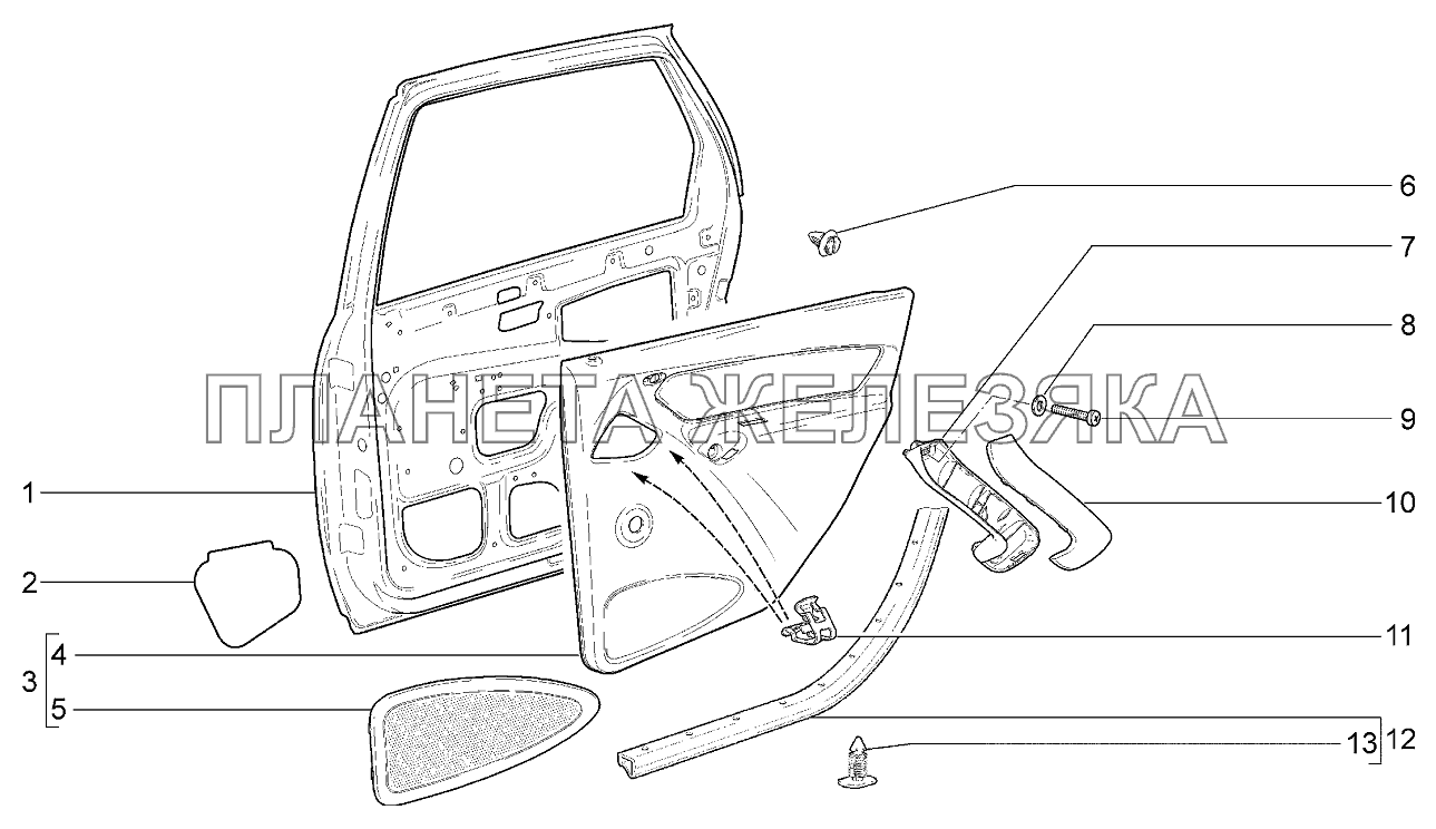 Двери задние Lada Kalina 2192, 2194