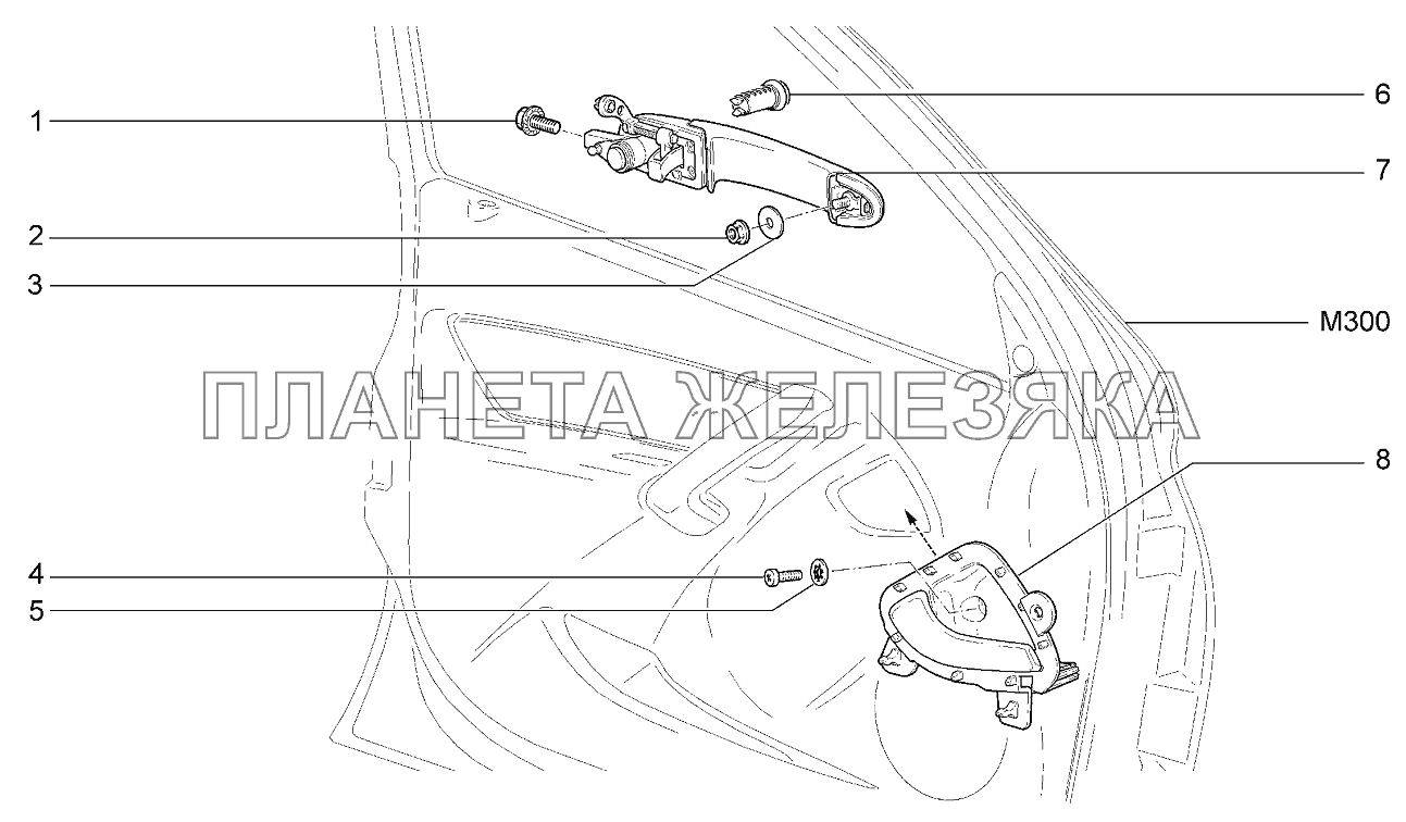 Ручки передних дверей Lada Kalina 2192, 2194