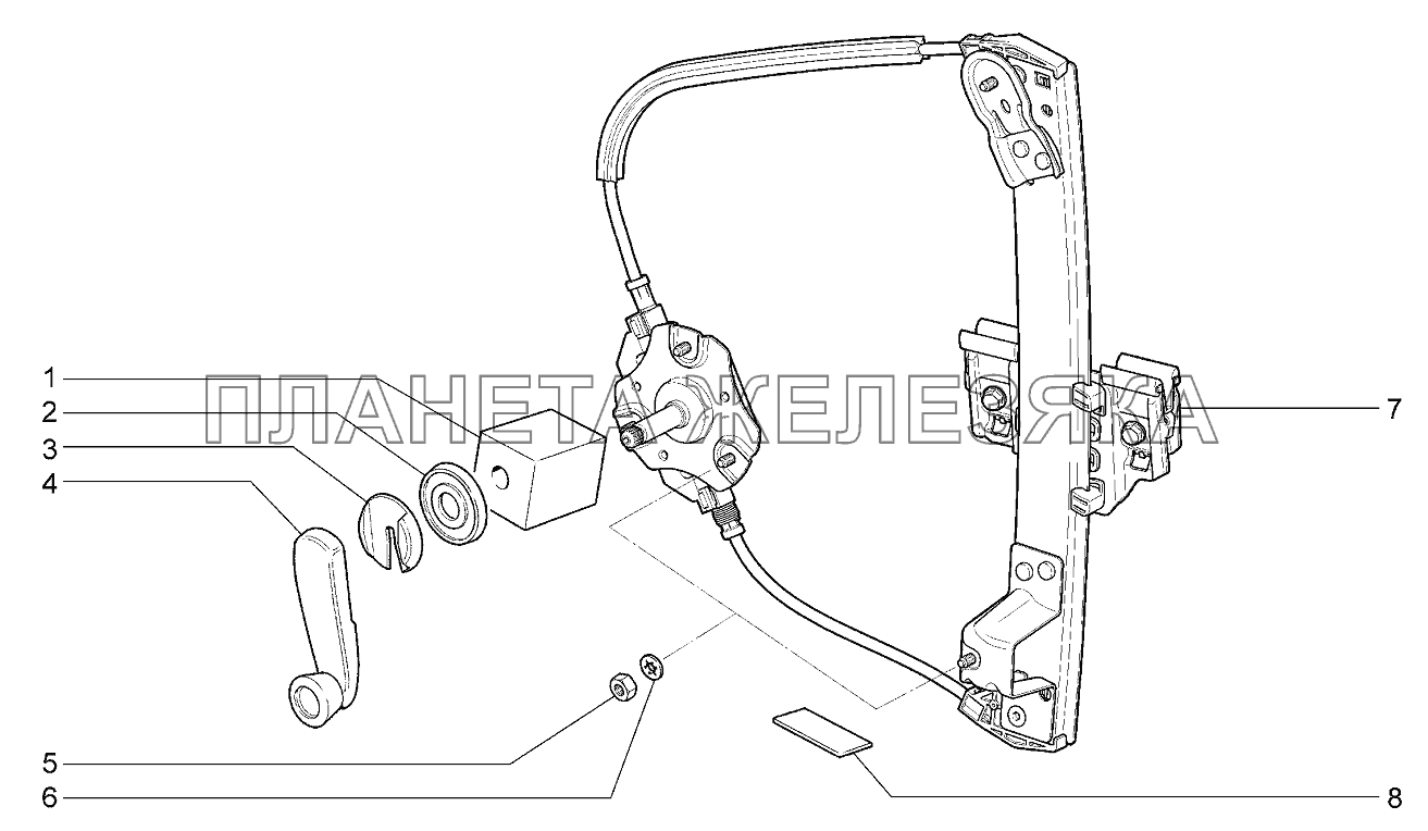 Стеклоподъемники задних дверей Lada Kalina 2192, 2194