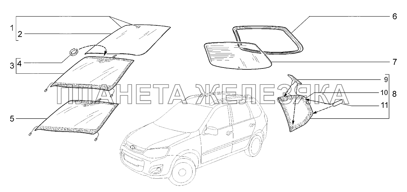 Окна Lada Kalina 2192, 2194