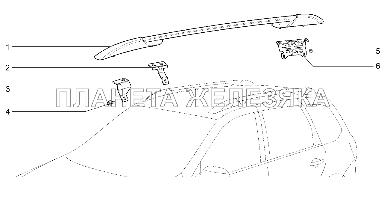 Ложементы багажника крыши Lada Kalina 2192, 2194