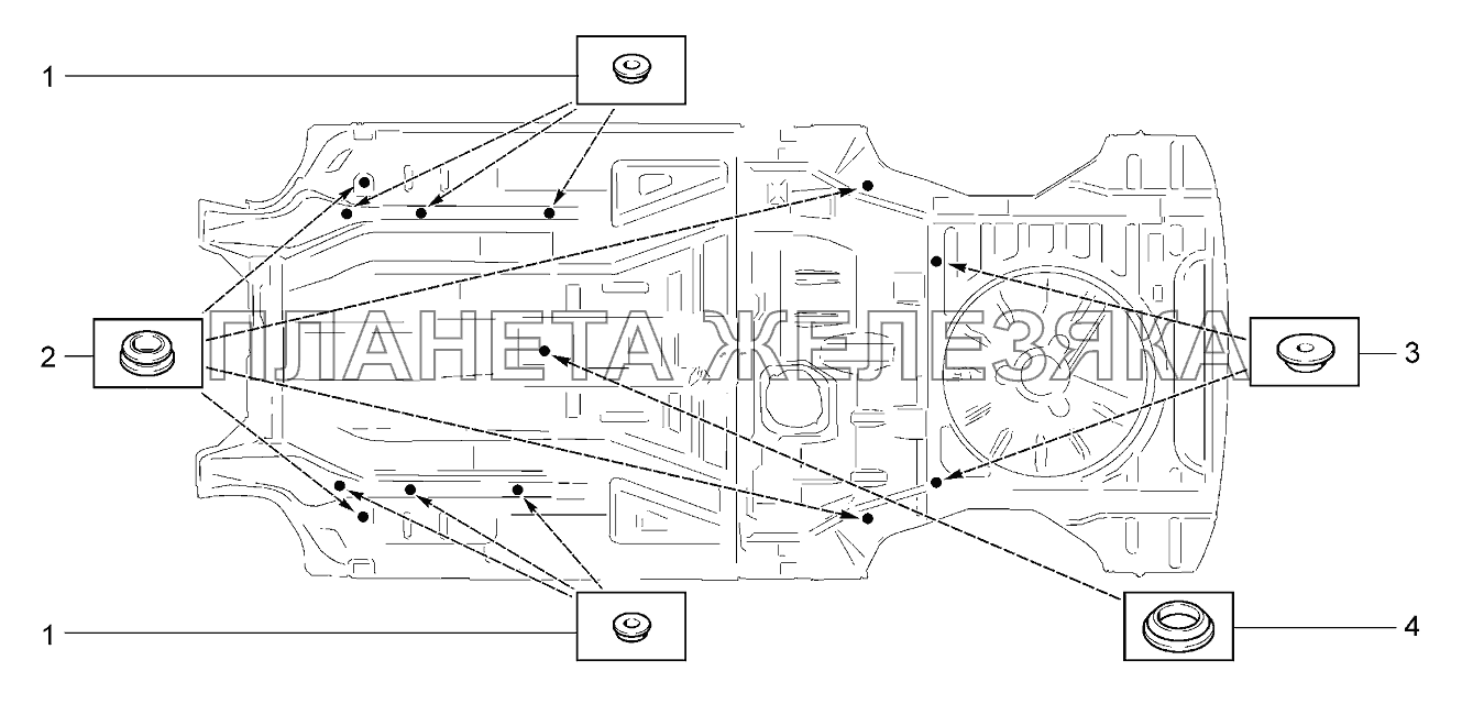 Схема установки заглушек Lada Kalina 2192, 2194