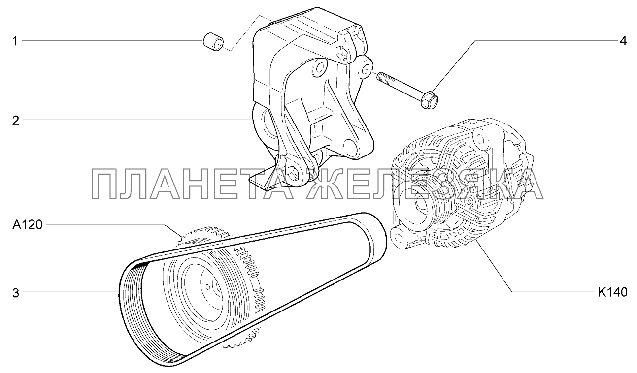 Привод генератора Lada Kalina 2192, 2194