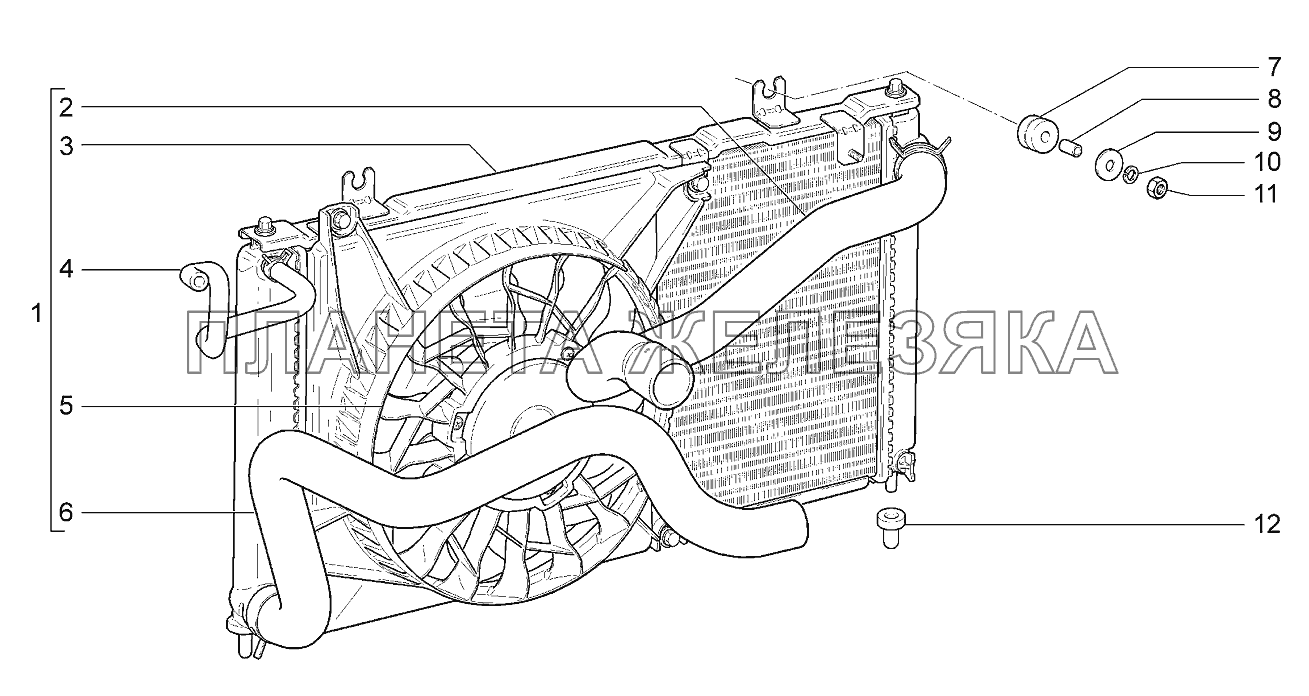 Радиатор в сборе Lada Kalina 2192, 2194