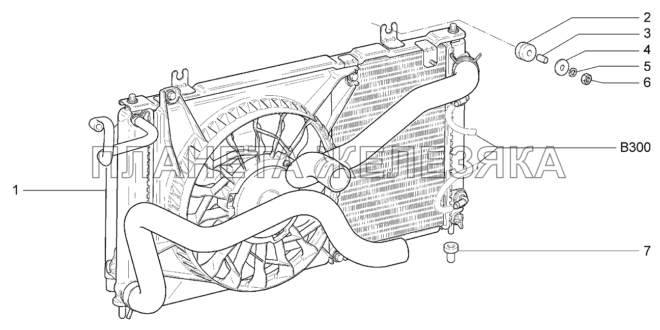 Радиатор в сборе Lada Kalina 2192, 2194