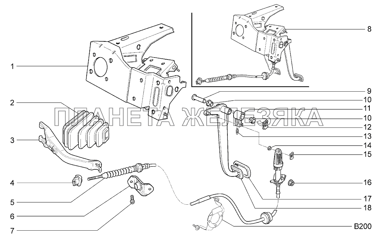 Привод сцепления Lada Kalina 2192, 2194