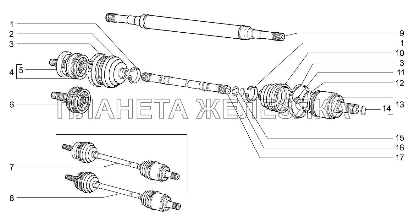 Привод передних колес Lada Kalina 2192, 2194