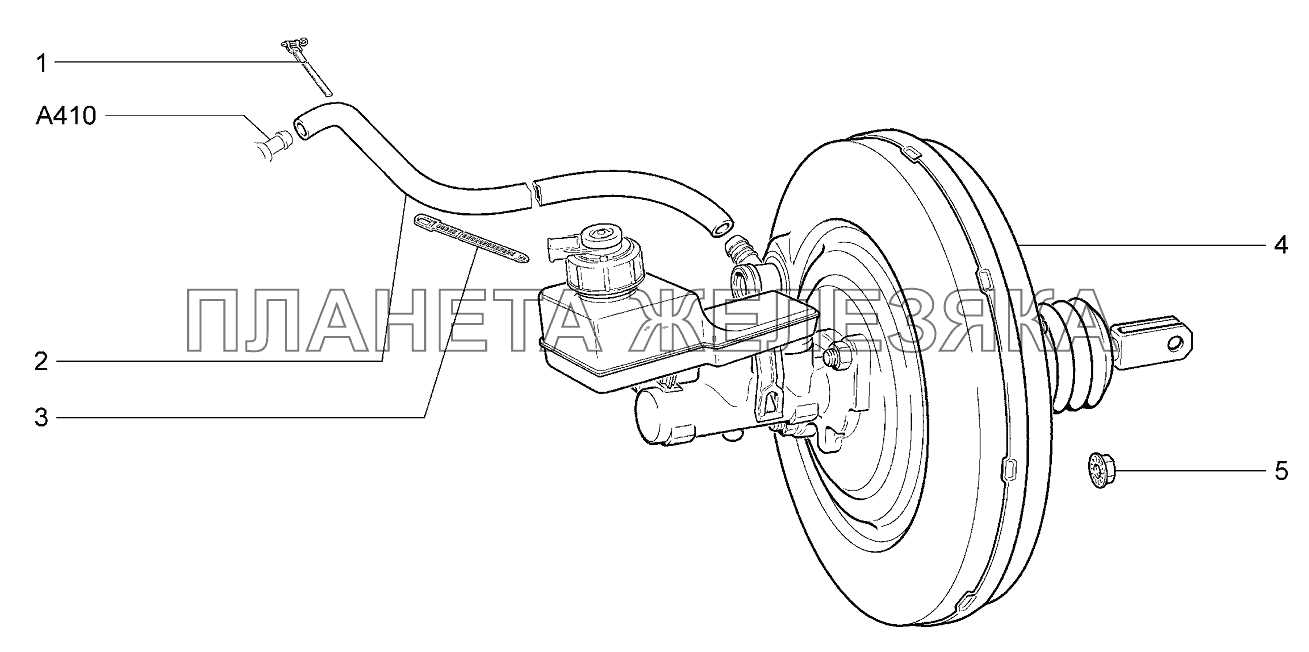 Элементы привода тормозов Lada Kalina 2192, 2194