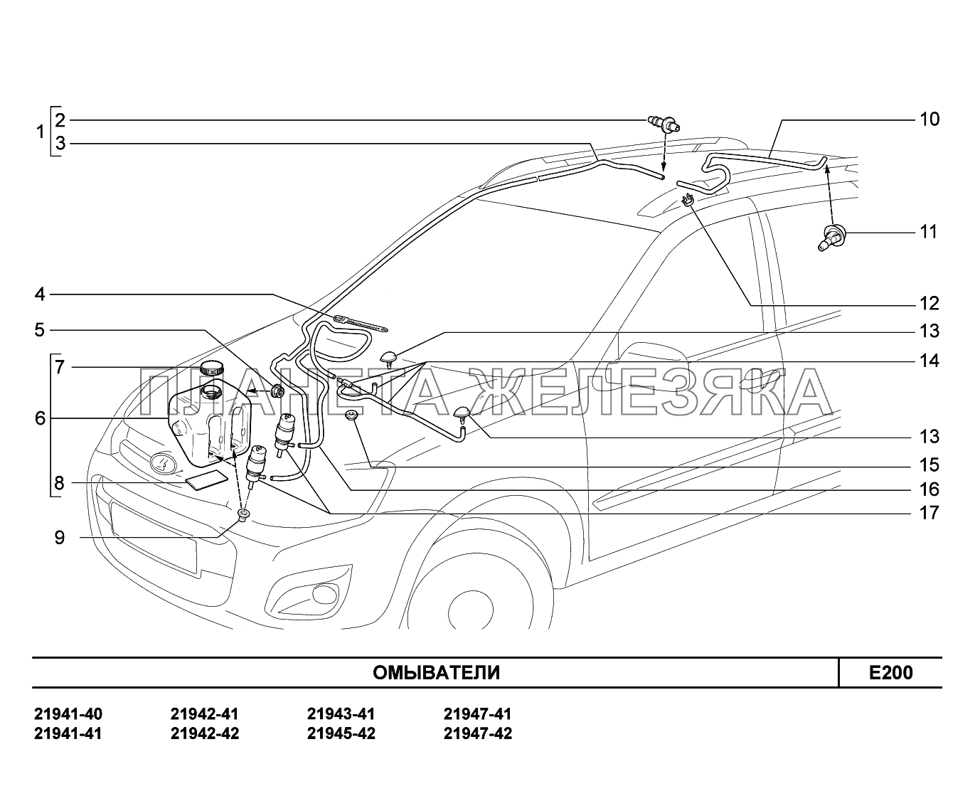 E200. Омыватели Lada Kalina New 2194