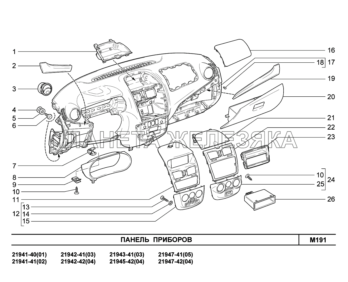 M191. Панель приборов Lada Kalina New 2194