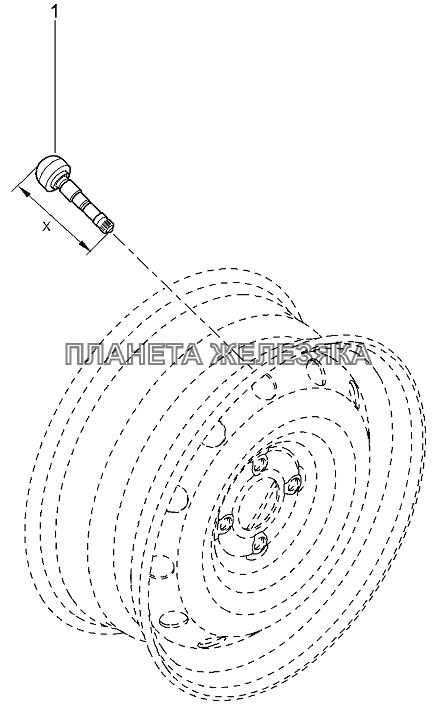 Вентель колеса Лада Ларгус 4601