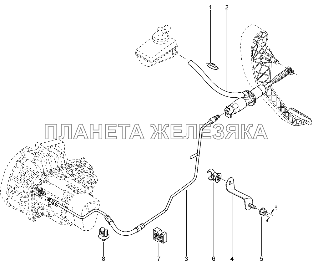 Привод сцепления гидравлический Лада Ларгус 4601