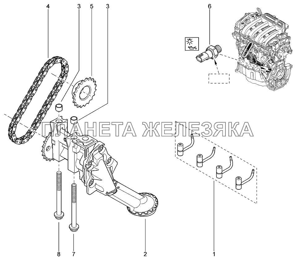 Масляный насос (16 КЛ) Лада Ларгус 4601