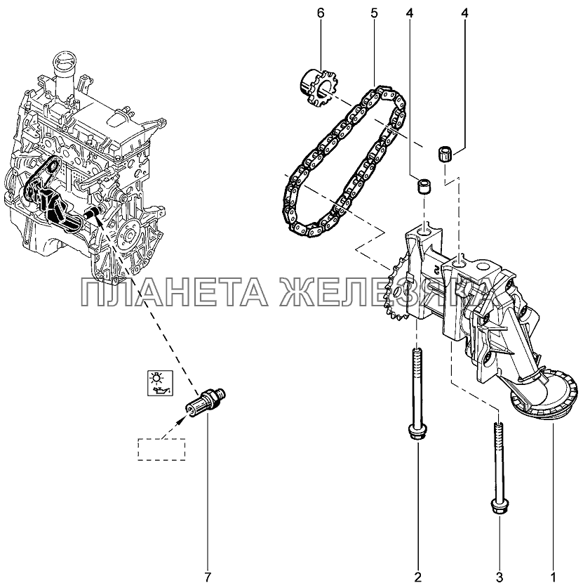 Масляный насос (8 КЛ) Лада Ларгус 4601