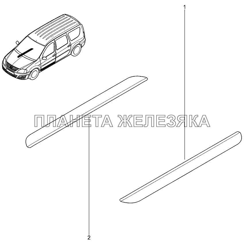 Накладка защитная порога пола Лада Ларгус 4601