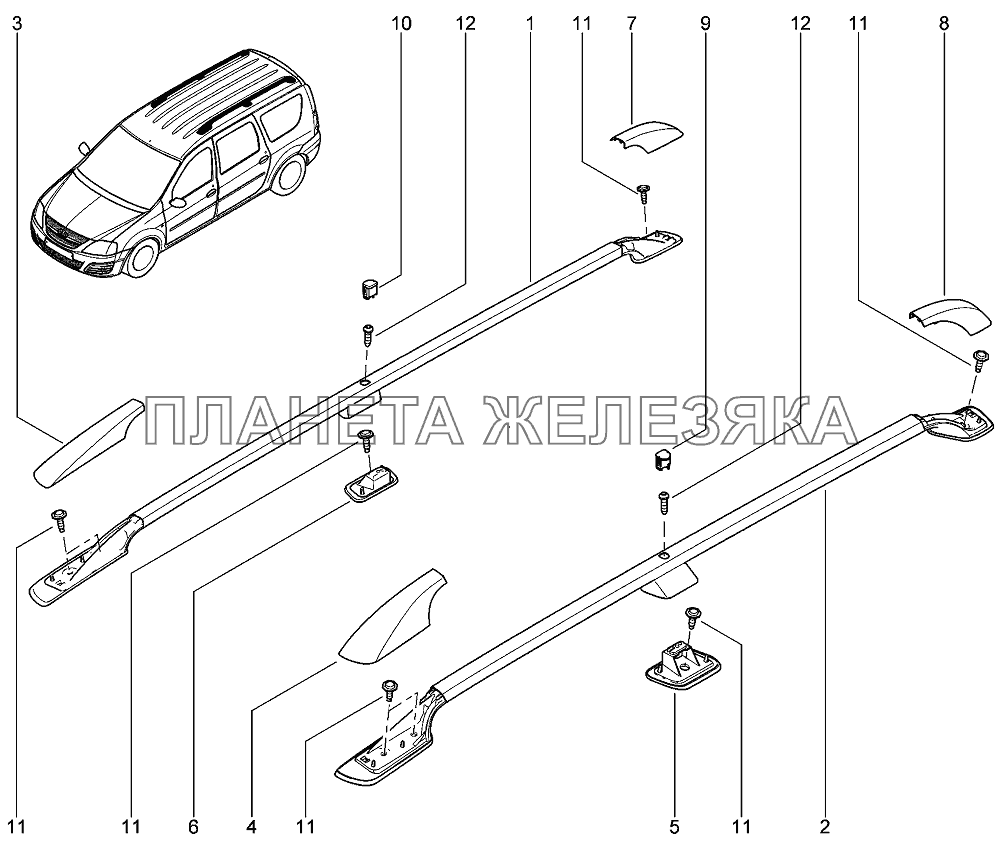 Ложемент багажника Лада Ларгус 4601