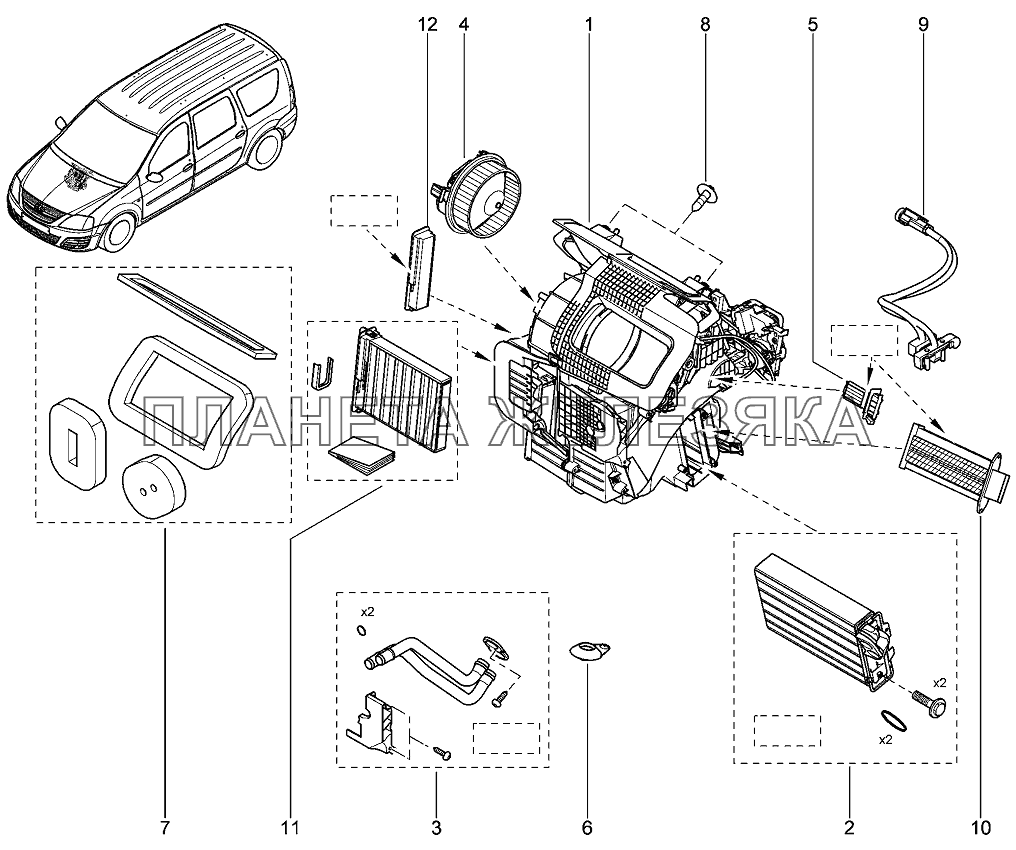 Отопитель Лада Ларгус 4601