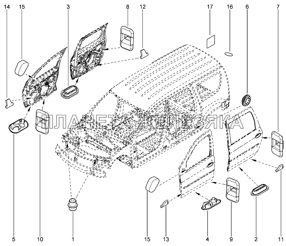 Заглушки Лада Ларгус 4601