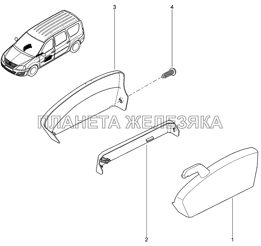 Облицовка передних сидений Лада Ларгус 4601