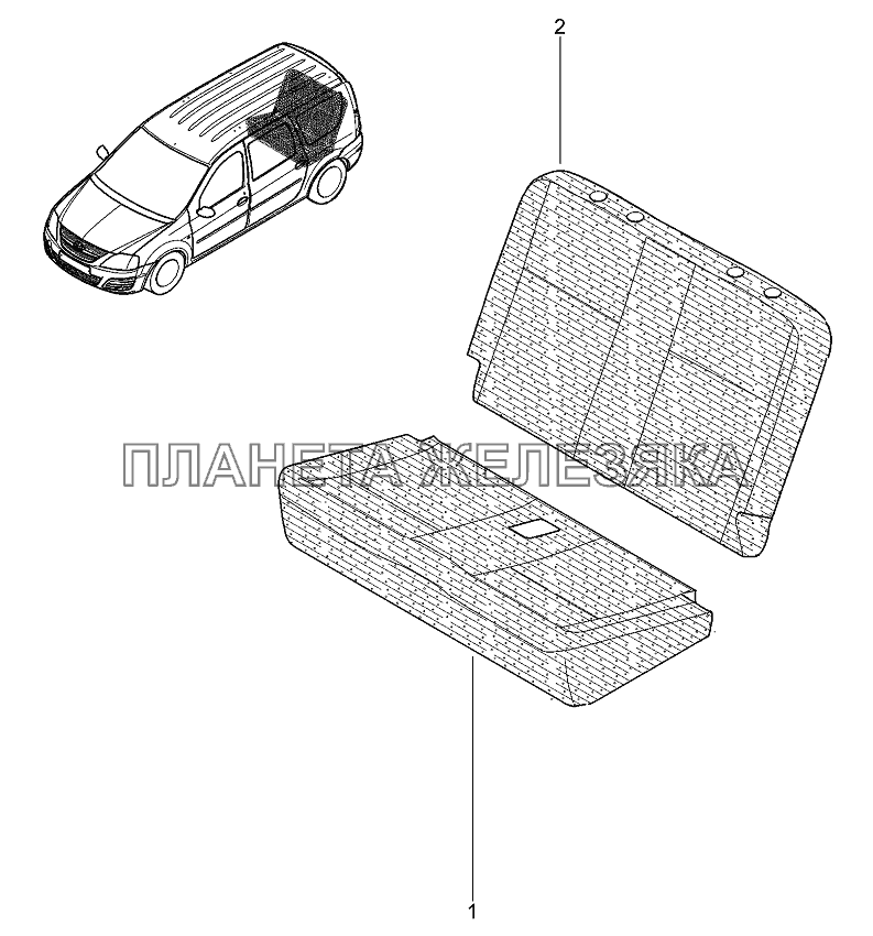 Подушка, спинка задних сидений Лада Ларгус 4601