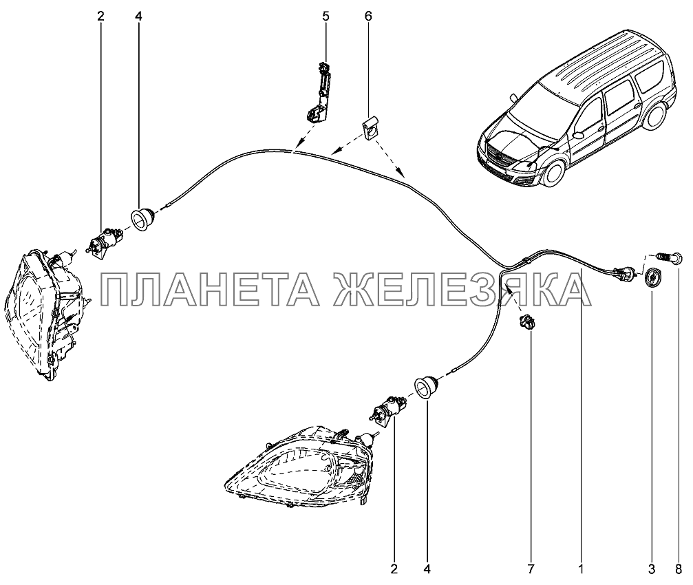 Фары передние с корректором Лада Ларгус 4601