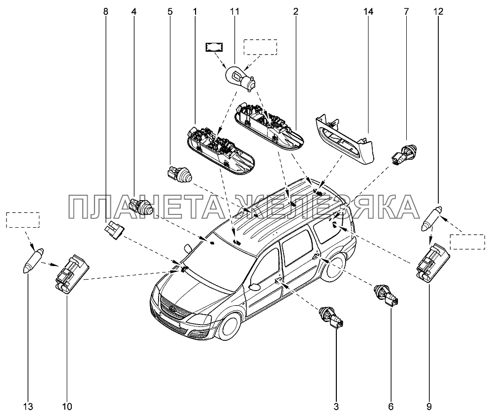 Салонное освещение Лада Ларгус 4601