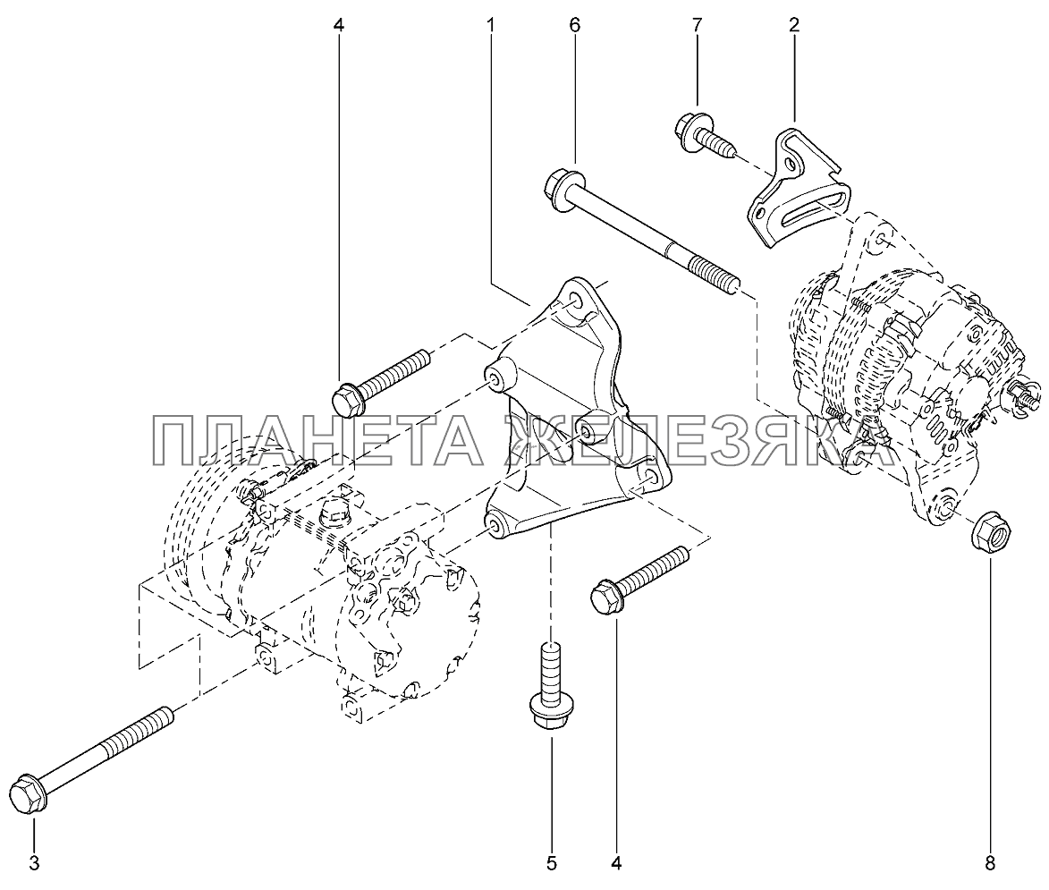 Кронштейн навесного оборудования (8 КЛ) Лада Ларгус 4601
