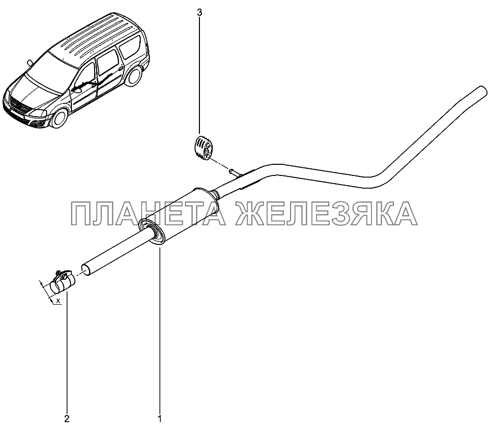 Глушитель Лада Ларгус 4601