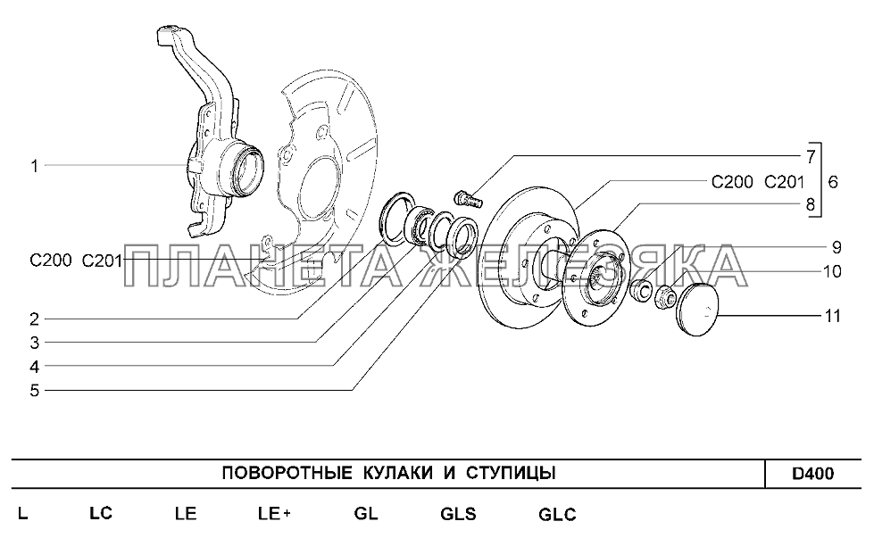 Схема поворотного кулака нива шевроле