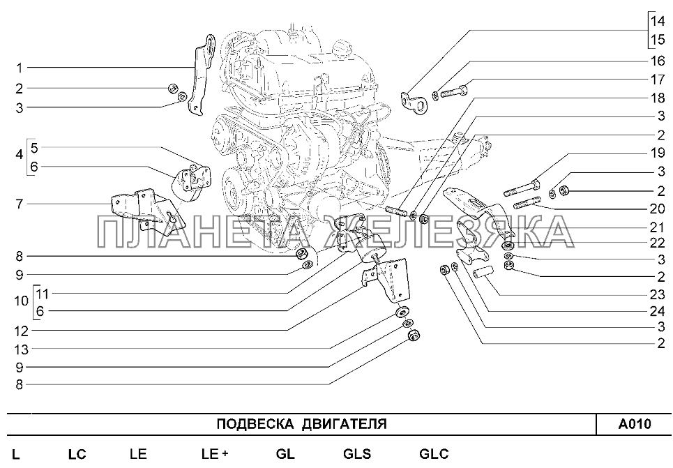 Подвеска двигателя Шевроле Нива-1,7