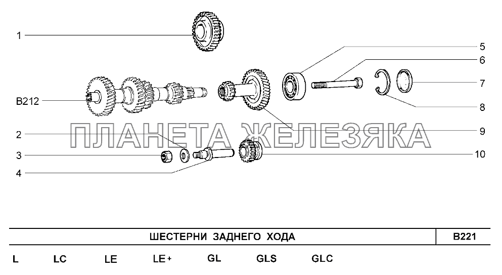 Шестерни заднего хода Шевроле Нива-1,7