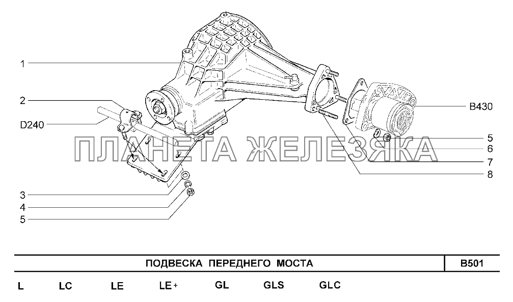 Подвеска переднего моста Шевроле Нива-1,7