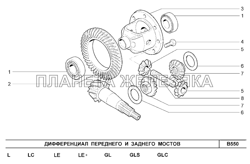 Дифференциал переднего и заднего мостов Шевроле Нива-1,7