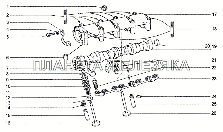Механизм газораспределительный до 08.2008 Chevrolet Niva 1.7