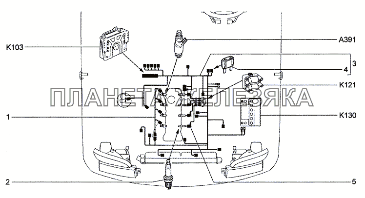 Система зажигания (с кондиционером) Chevrolet Niva 1.7