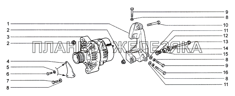 Генератор с арматурой Chevrolet Niva 1.7