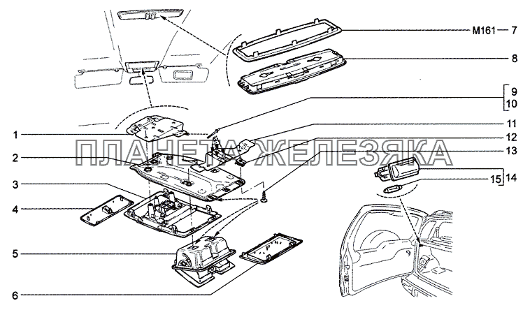 Освещение салона (34, 55) Chevrolet Niva 1.7