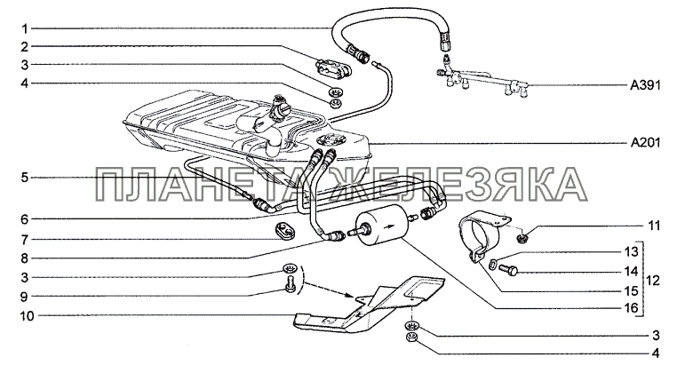 Трубопроводы топливные Chevrolet Niva 1.7