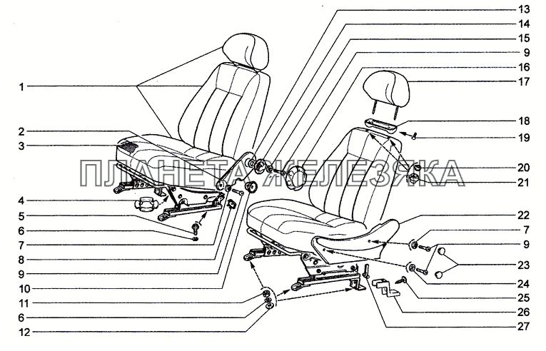 Сиденья передние Chevrolet Niva 1.7